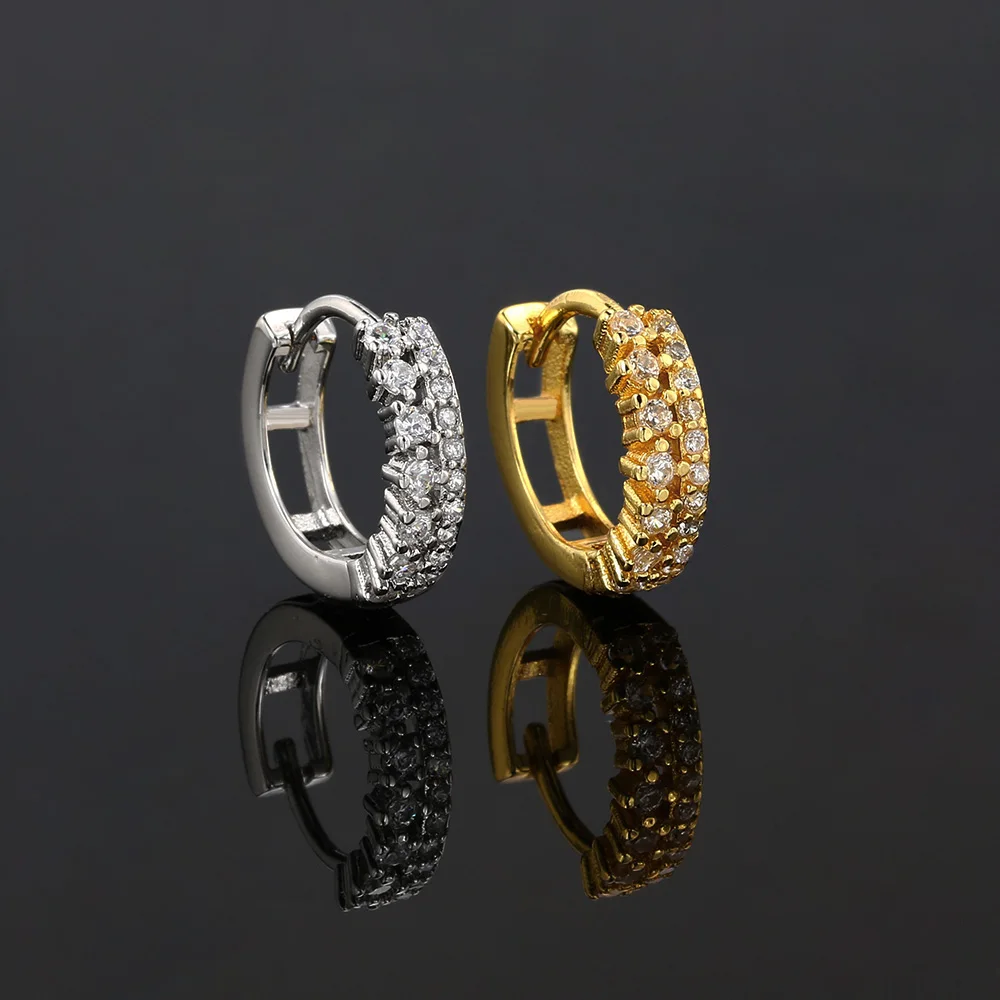 1 قطعة محارة ثقب هوب أقراط للنساء الزنمة الذهب اللون الزركون Ins الاتجاه اللولب سونغ الأذن اكسسوارات هدايا مجوهرات بسيطة