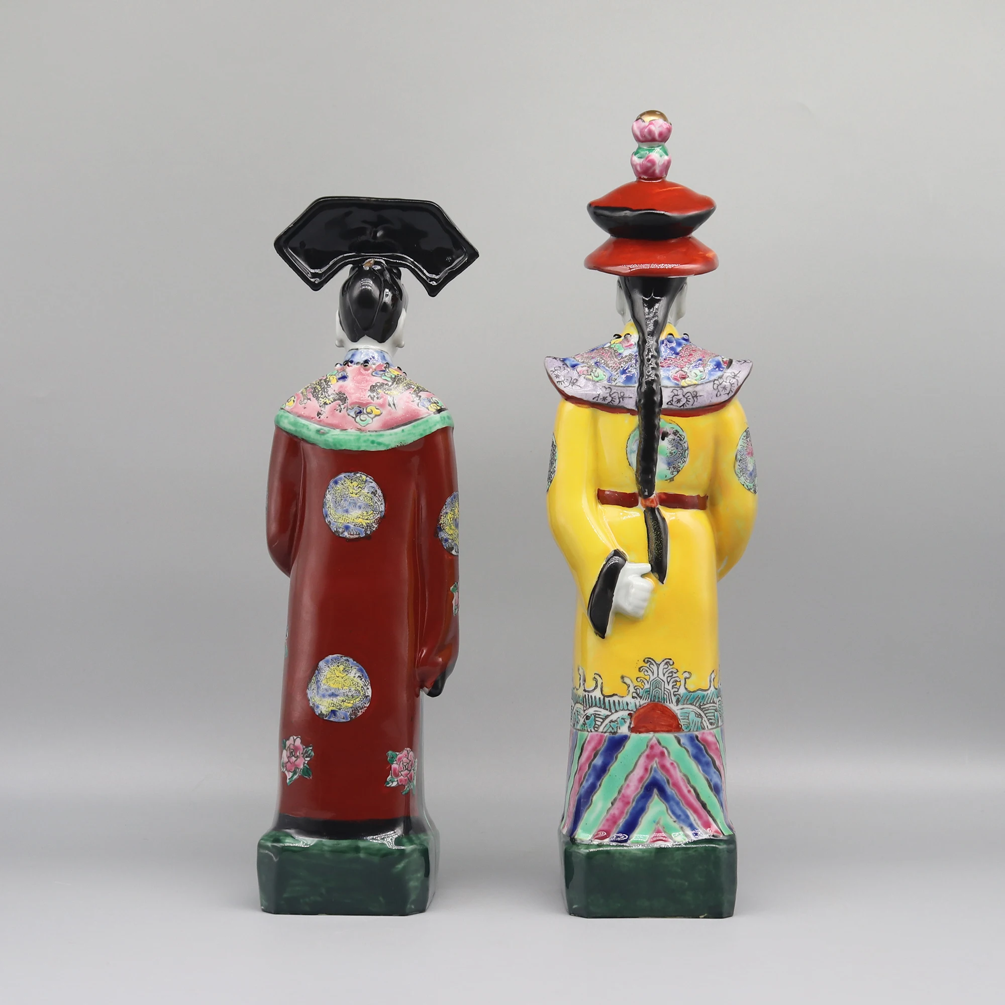 Ceramic statues of Chinese emperor and empress in Qing dynasty, table accessory, home decoration - Image 4