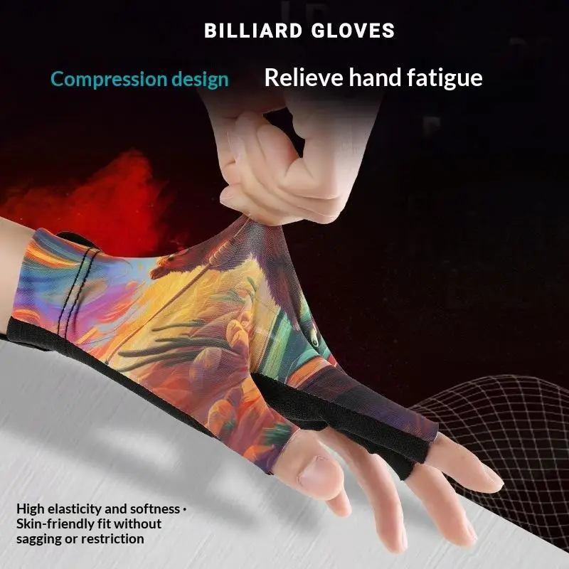 1 Stück Neuer Snooker-Queue-Handschuh für die linke Hand, atmungsaktiver Billard-Queue-Handschuh, 3-Finger-Billard-Handschuh für Herren, Zubehör – Detail 9