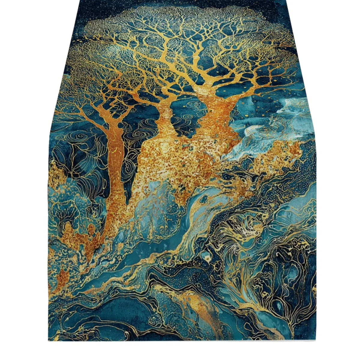 decor table runner Golden Tree Branch Luxury Style Table Flag for family party,dining table decoration,festival party decoration