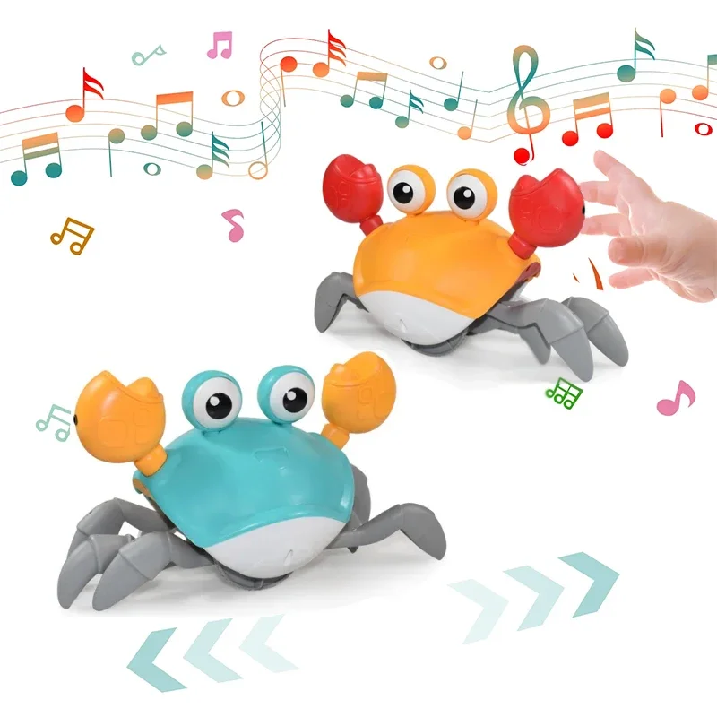 Bambini Induzione Fuga Granchio Polpo Giocattolo strisciante Animali domestici elettronici per bambini Giocattoli musicali Giocattolo educativo per bambini in movimento Regalo di Natale