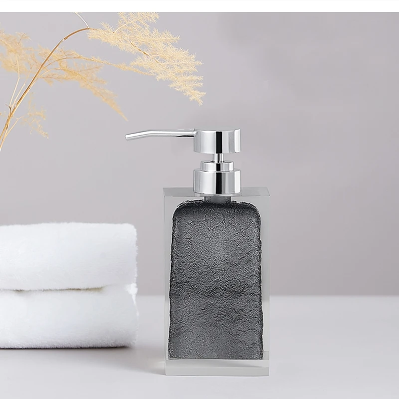 

European style press soap dispenser shampoo shower gel bottle light luxury household portable glass lotion