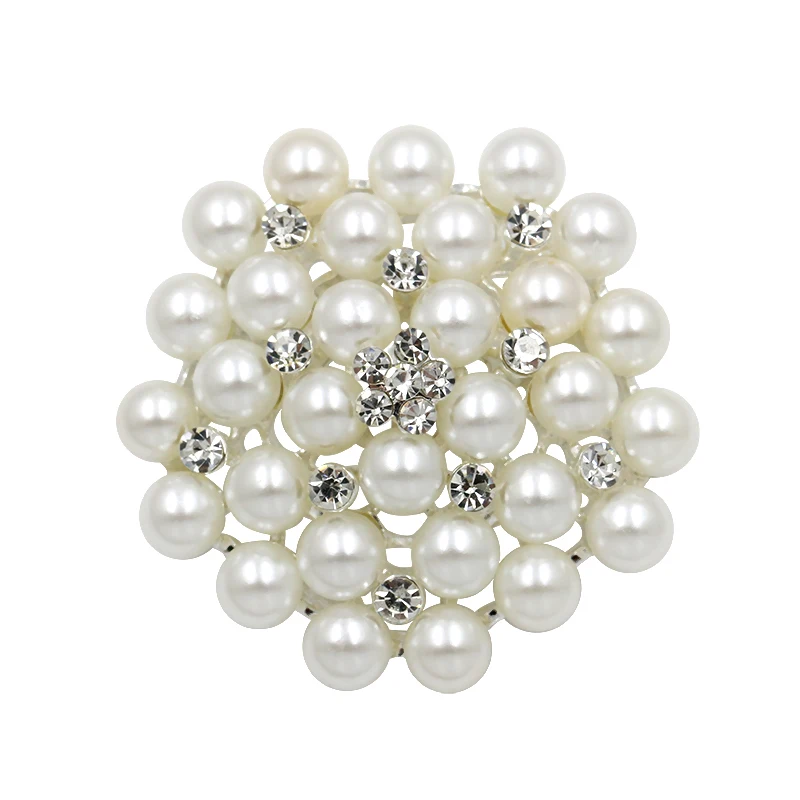 Baiduqiandu Brand Classic Imitation Pearls and Crystal Flower Wedding Bouquets Brooches