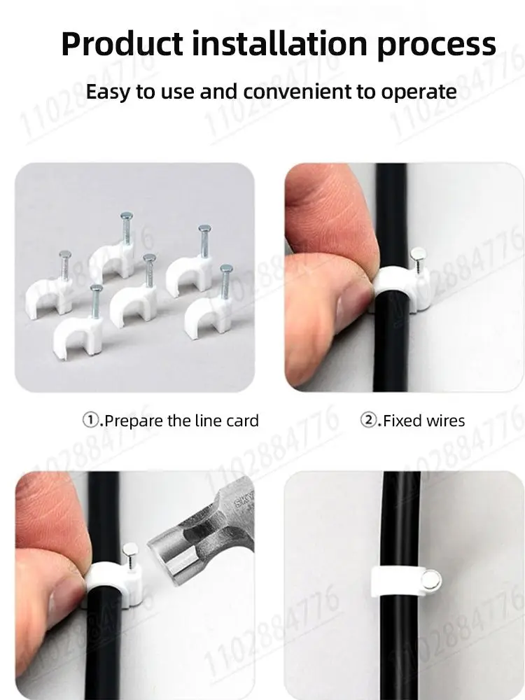 100 pièces 6mm rond en acier clou câble fil tenture murale vis Clips câble pince pour RG59 RG6 blanc haute qualité bas prix favorable