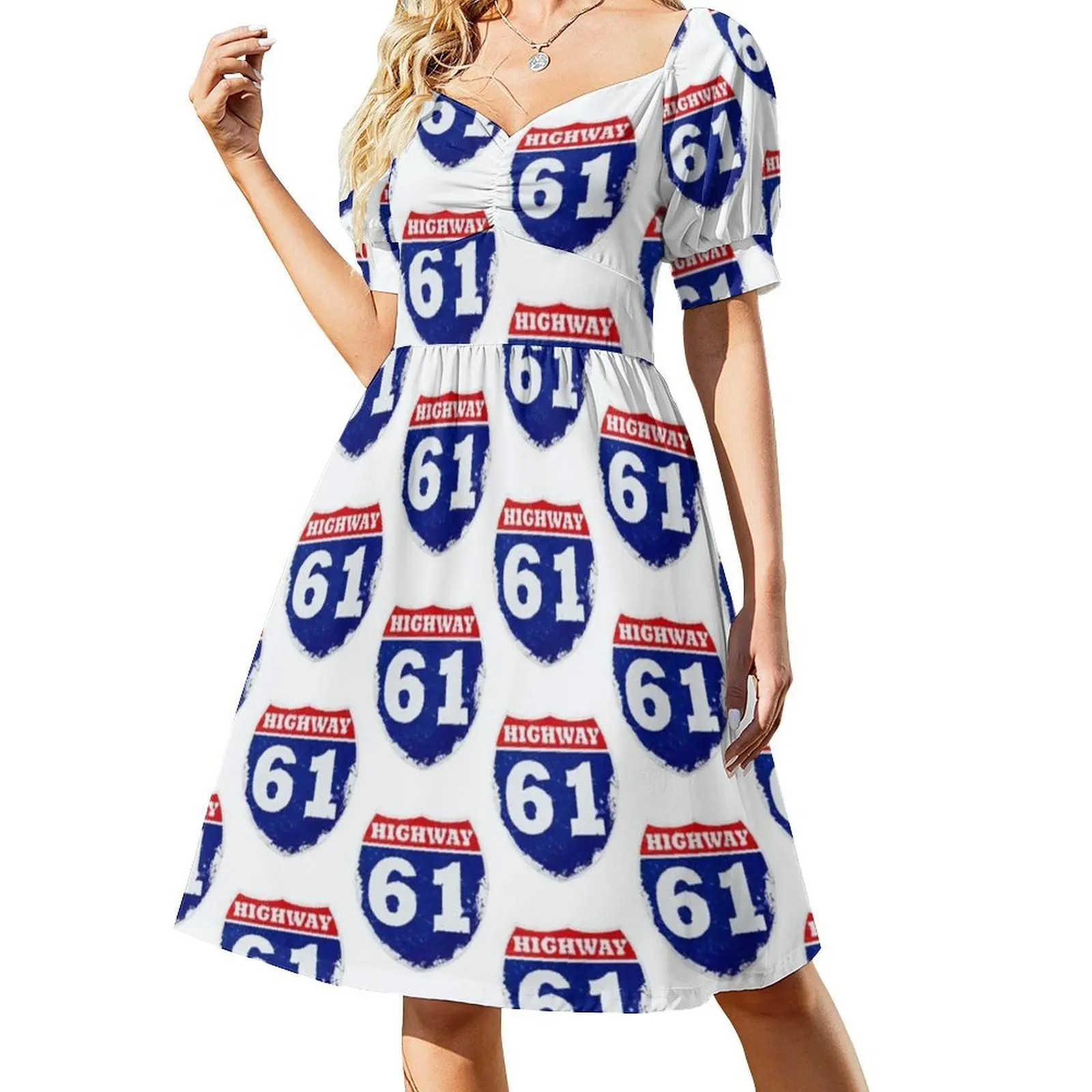 Highway 61 Vestido sin mangas bohemio revisitado Vestido de fiesta de vacaciones en la playa con múltiples estampado Bob Dylan Música Folk Bob 60S Dylan