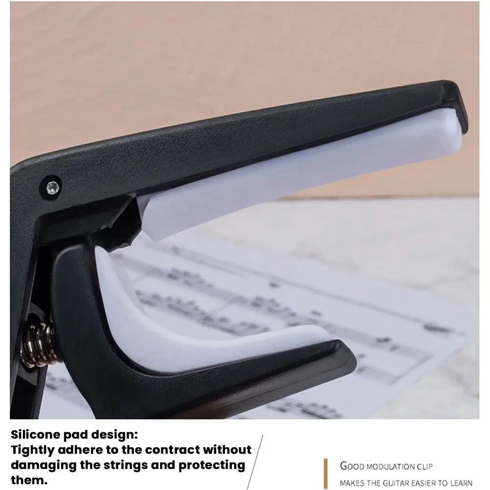 ABS+Metal Guitar Capo Universal Black/White Quick Change Clamp Key Electric Guitar Parts Guitar Tone Adjusting Clamp