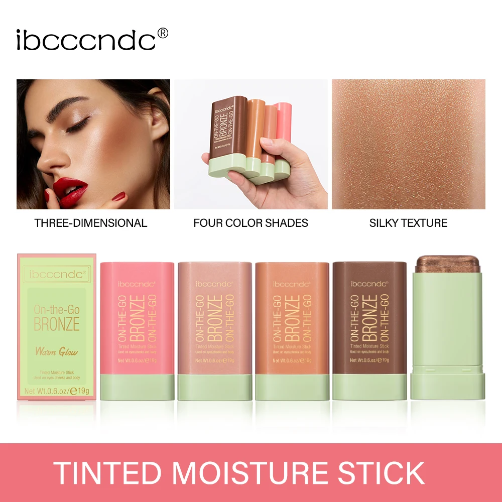 

ibcccndc Multi Functional Rotating Cream Blush Stick Matte Silky Waterproof Natural Eyes Cheek Lips Tinted Moisture Stick Vegan