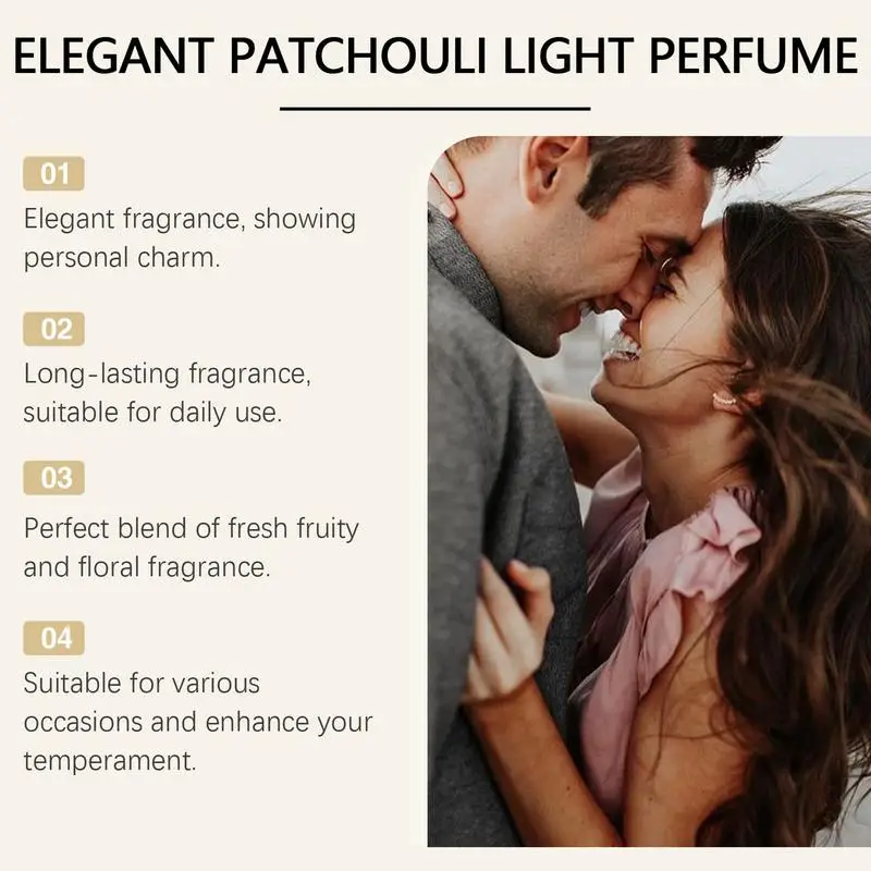 Patchoumovies-Vaporisateur de nouilles légères pour hommes et femmes, brumisateur corporel au jasmin floral, parfum élégant, bergamote, fournitures de beauté, 50ml