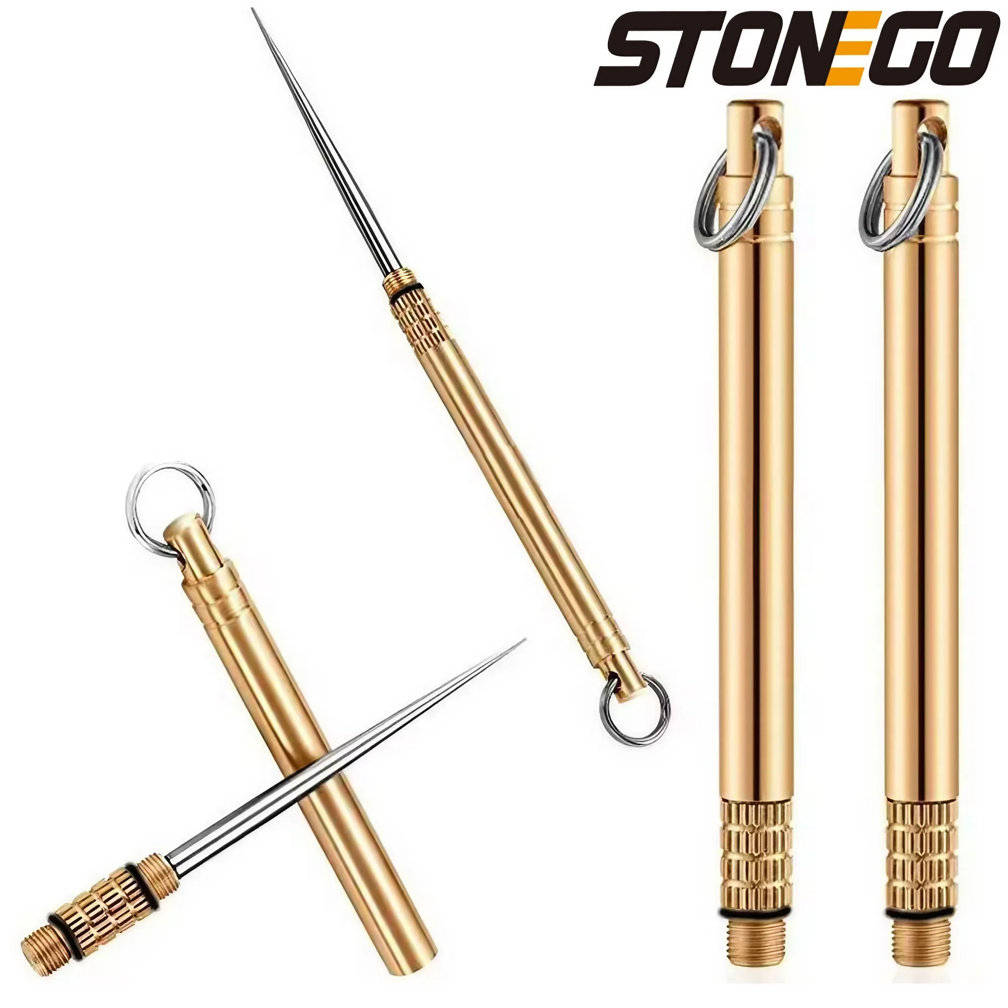 1PC Titanium Outdoor Portable Multifunctional Toothpick Bottle Fruit Fork Camping Tool Toothpick Tube Stronger Than Dental Floss