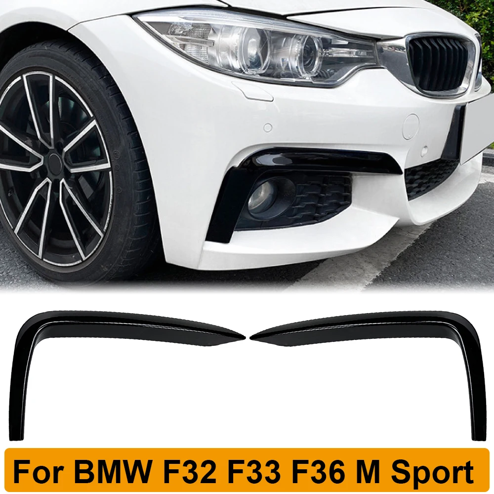 Front Bumper Side Splitter Canard Spoiler Kit Fog Lamp Sticker Cover For BMW 2 Series F22 F23 M Sport 2015-2019 Car Accessories