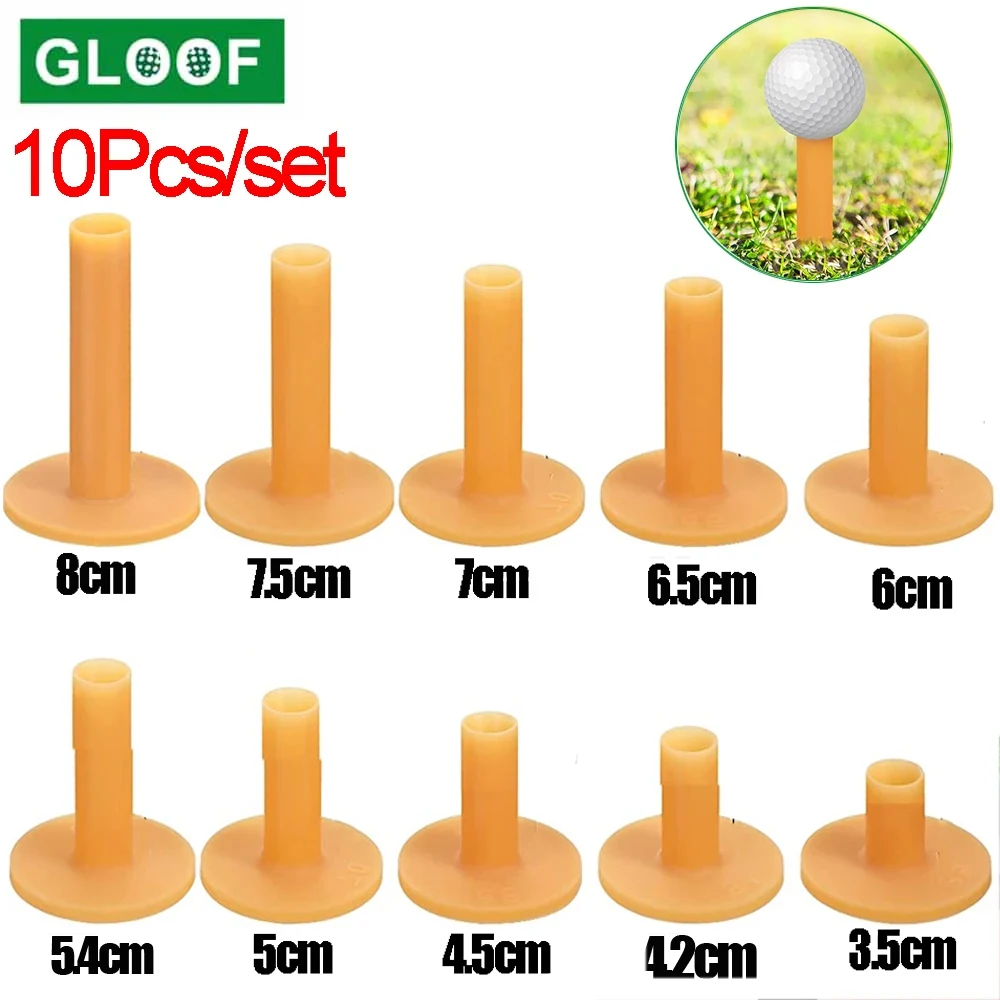 10 Pcs/set Borracha Golf Plastic Tees10 Tipos de Tamanhos Diferentes para Prática e Driving Range Mats