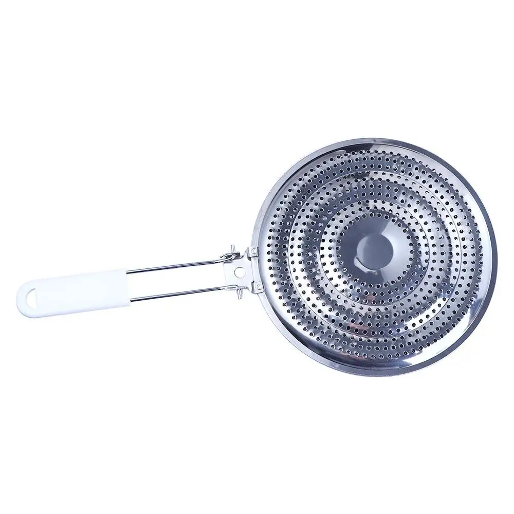 Kitchen 8 inch Collapsible Stainless Steel Hanging Milk Reducer Simmer Plate Heat Diffuser Flame Guard