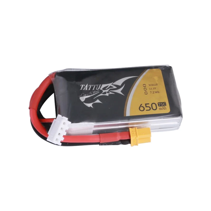 Nowy TATTU 11.1V bateria Lipo 650mAh 75C z XT30/XT60 dla helikopter RC Quadcopter FPV wyścigowy części do dronów 3S drony bateria