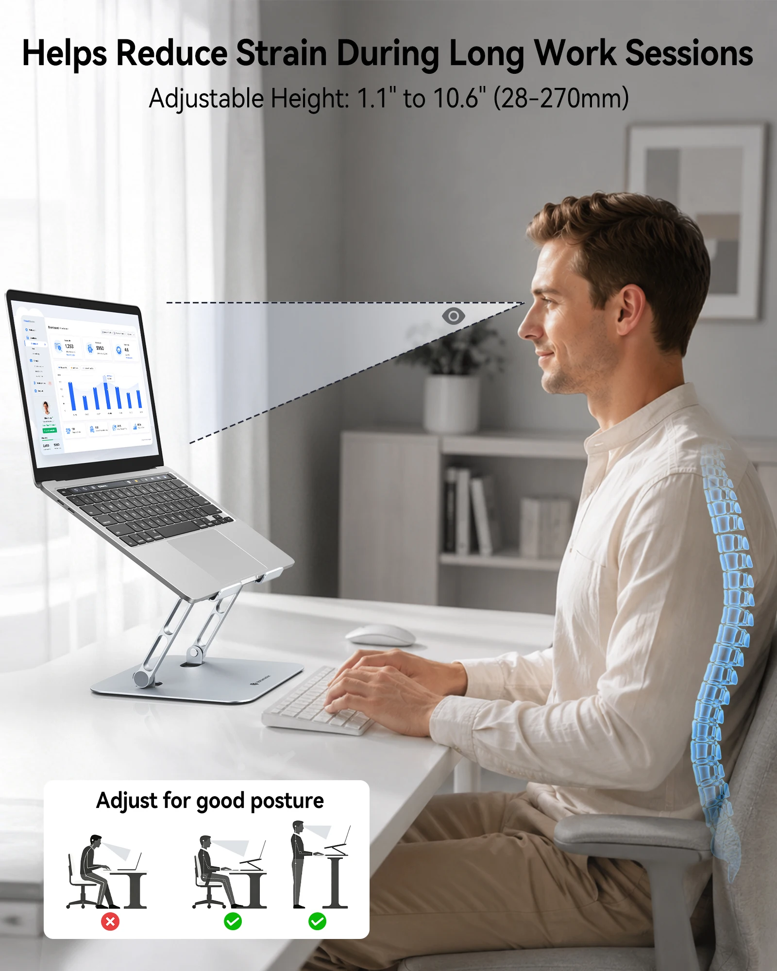 Yottamaster 360° Rotating Aluminum Alloy Adjustable Laptop Stand Foldable Soporte Notebook Desktop Holder Accessory for MacBook