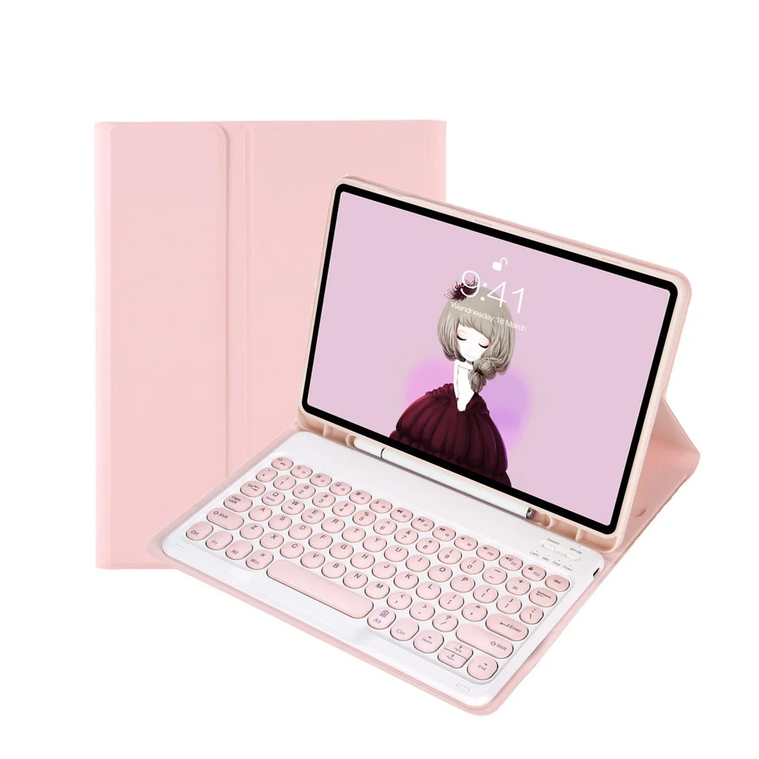 

Magnetic Cover for Samsung Galaxy Tab A8 10.5 T500 S6 Lite 10.4 inch P610 Case Wireless Round Keys Keyboard Shell with Pen Slot