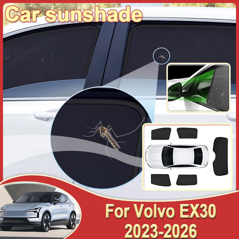 

Car Mesh Sun Shades For Volvo EX30 Accesories 2023-2026 2024 2026 Auto Magnetic Windows Sun Visors Anti-UV Blocking Sunshades