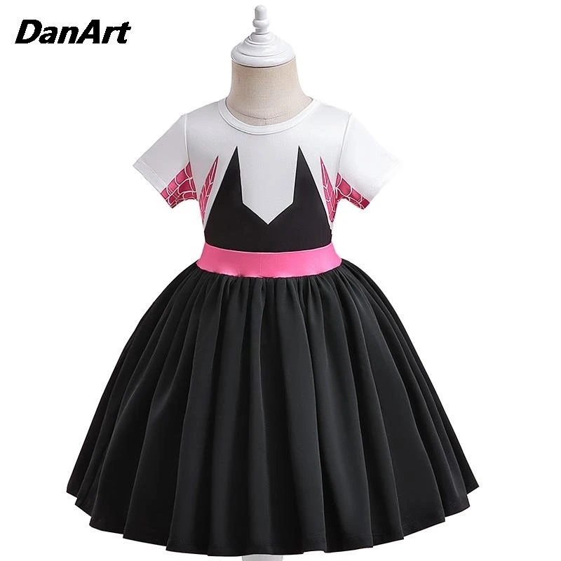 

Girls/Children Princess Dress With CapeToddlers Cosplay Princess Elegant Dress Cute Kids Short Sleeve Spliced Anime Dress+Cape