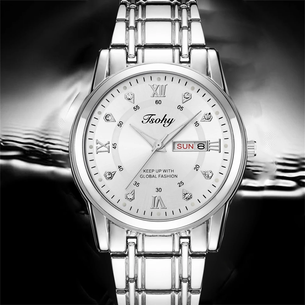 Osobowość młodzieżowa, męski zegarek studencki w obcym stylu, przystojny, prosty, podwójny kalendarz, trwały, rekreacyjny, sportowy, klasyczny wat