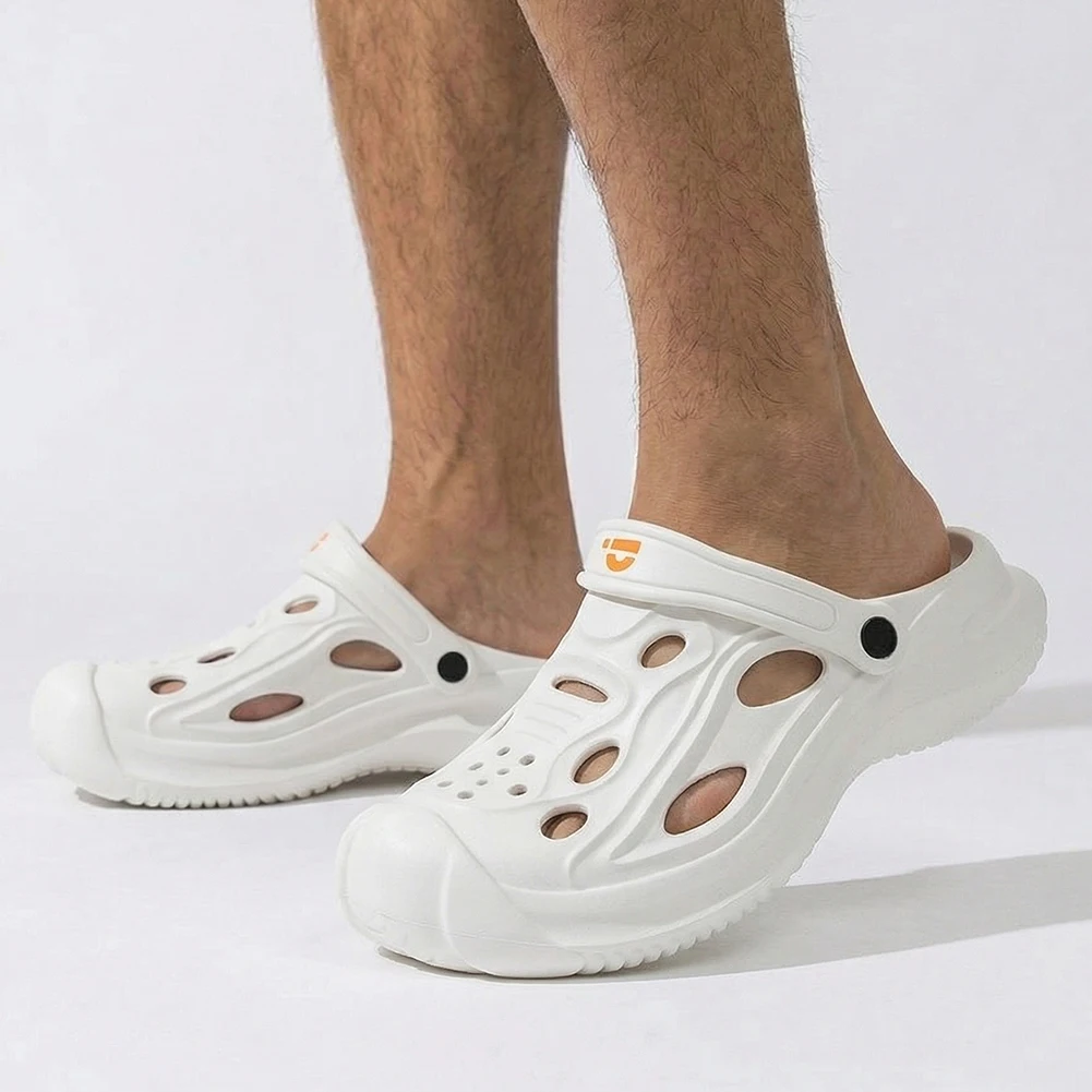 

Men's summer hollow out slippers made of EVA material with arch support function soft comfortable non slip breathable