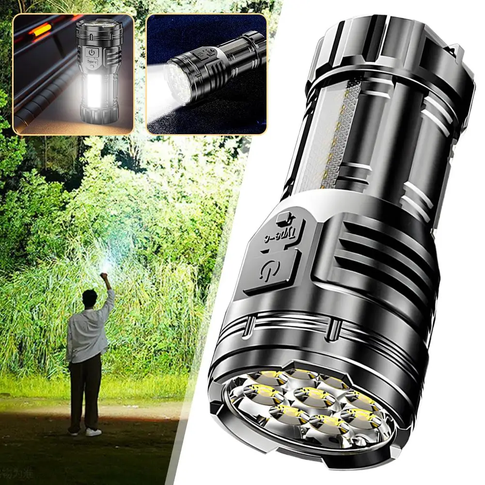 

Mini Rechargeable Led Flashlight Camping Light With Side Lights And Lampshade Tail With Magnet Suitable For Exploring, Camp T7i0