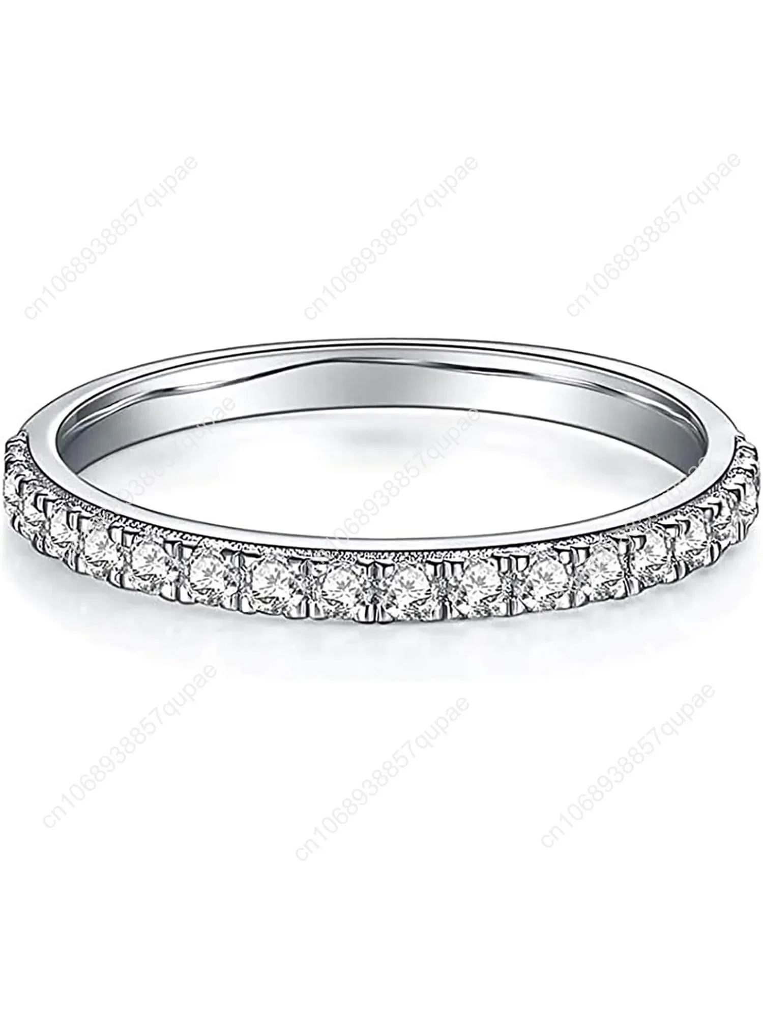 

Moissanite Wedding Band for Women Half Eternity 925 Sterling Silver 0.3ct DEF Color VVS Lab Created Moissanite Thin Real