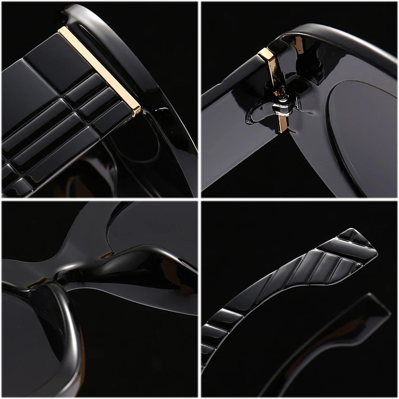 SO&EI Oversized Oval Women Luxury Sunglasses Fashion Brand Designer Gradient Shades UV400 Vintage Men Punk Sun Glasses