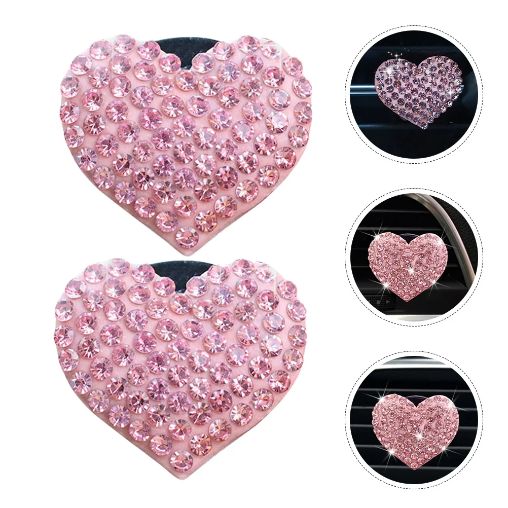 

2pcs Heart-Shaped Air Freshener Clip Aromatherapy Vent Diffuser Car Interior Decoration Cute Car Vent Clips Aroma Ornament
