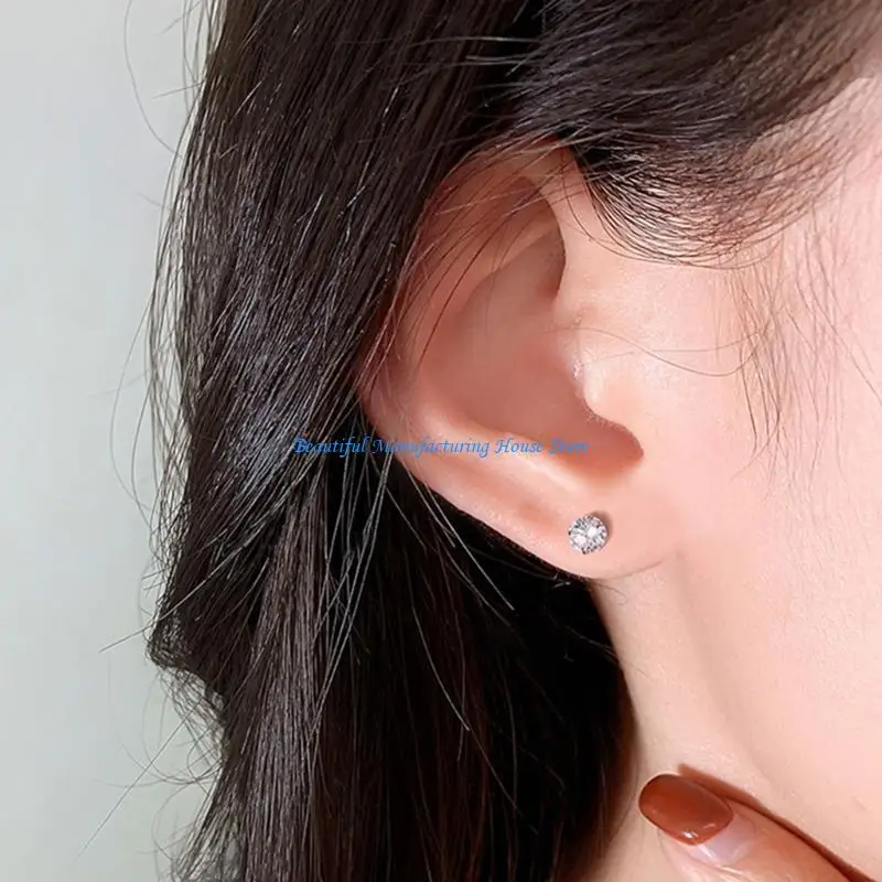 E56A Anti Allergy Earring with Soft Resin Backs Simple Ear Studs Ornament for Women