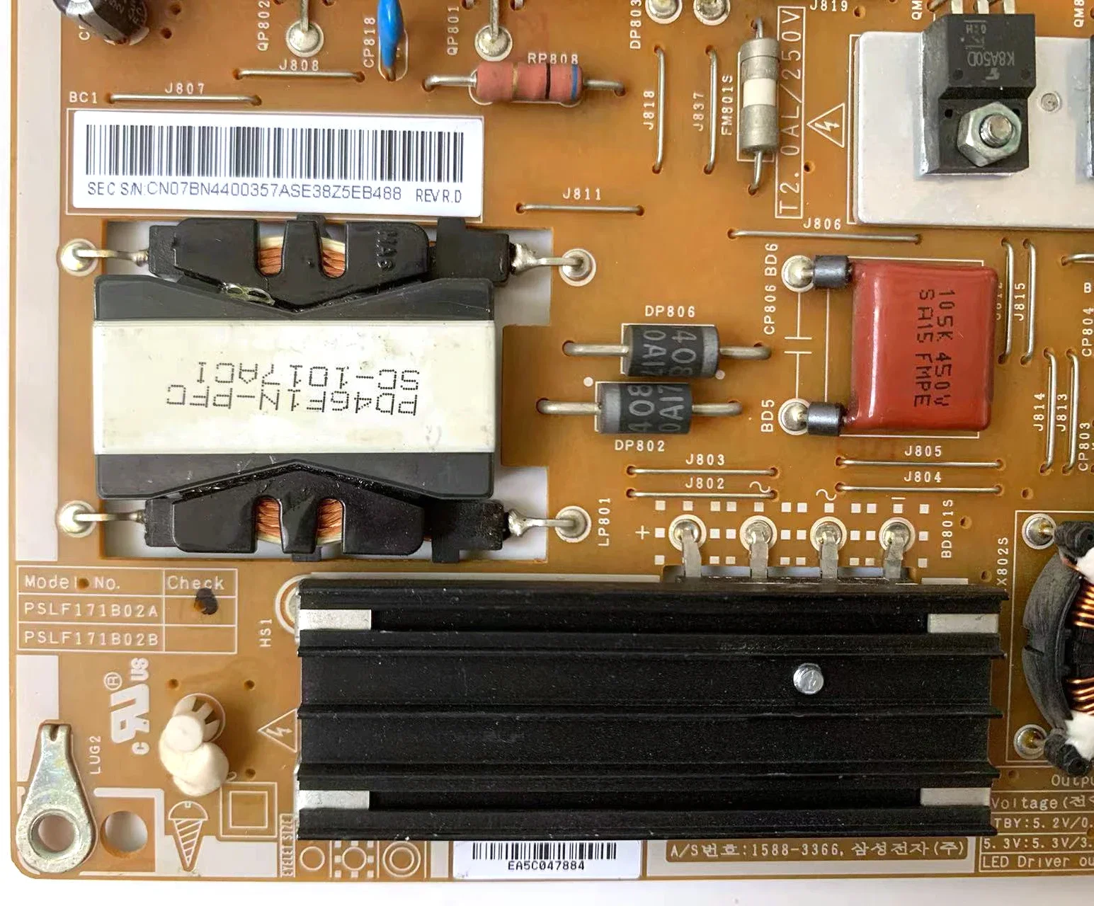 BN44-00357A = BN44-00357B PD46AF1E_ZSM TV Power Supply Board Has Been Tested To Work Properly Applicable FOR LCD TVs UN40C5000QM