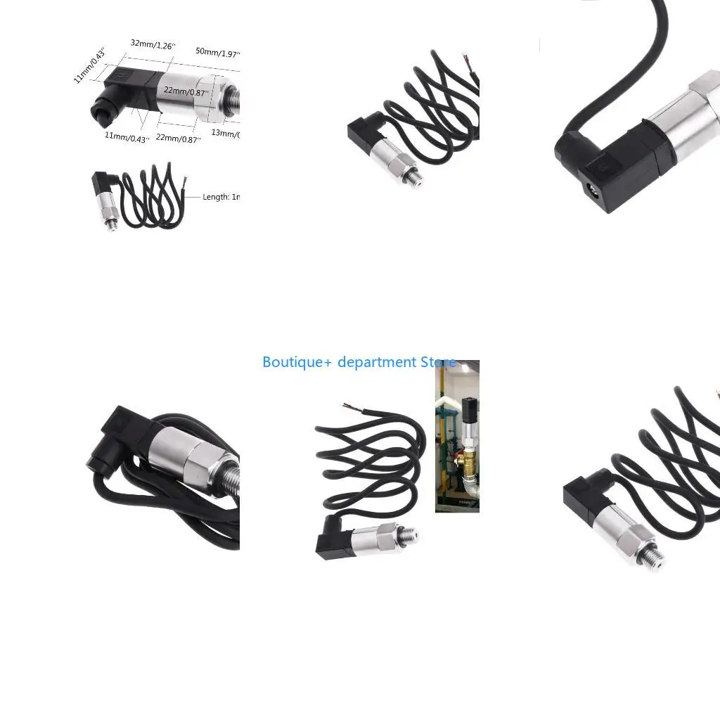 E1PD Pressure Transmitter Transducer Detect Oil Gas Water Pressure 0-10bar 9-32VDC 4 4-20mA 0.5% Easy to Install