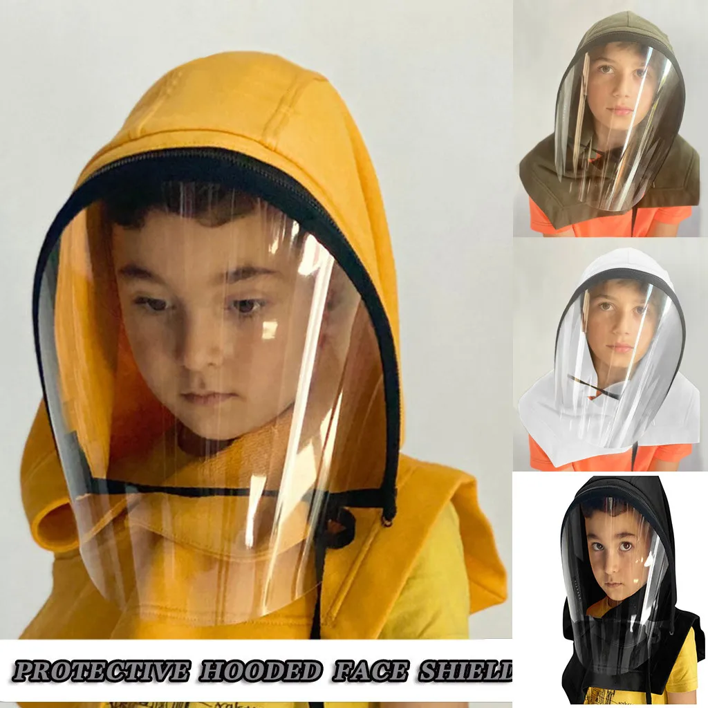 معدات الحماية للأطفال قناع كامل شفاف لحماية الوجه مع غطاء للرأس للحماية الخارجية والذهاب إلى المدرسة والتنقل واللعب #2