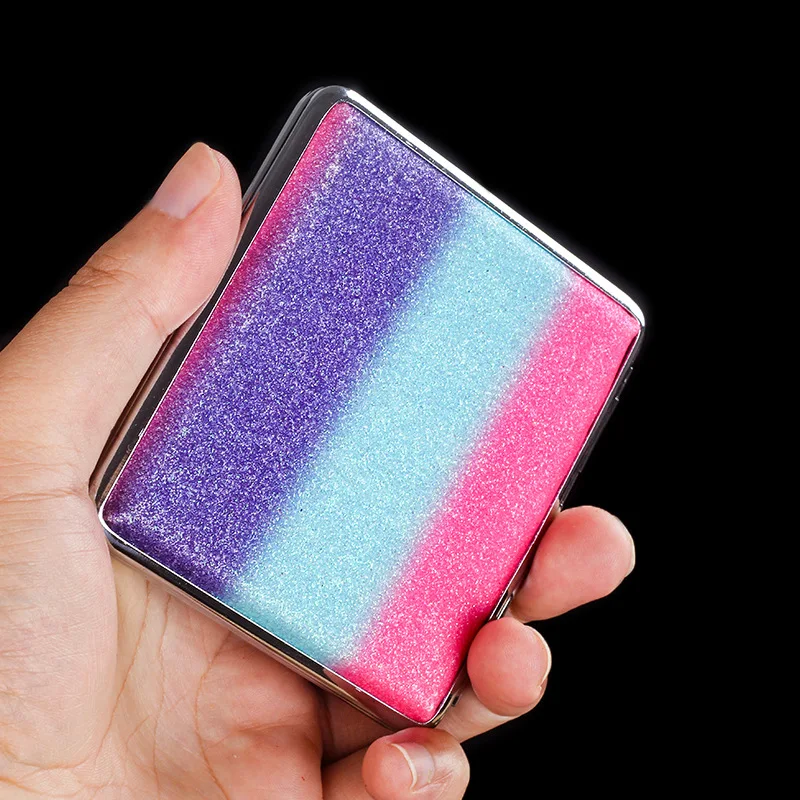 

Кожаный портсигар из 20 шт., портативный, модный и креативный металлический аромат + влагостойкий Javascript с защитой от давления