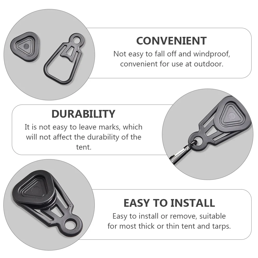 

10pcs Tent Clips for Camping Tarp Heavy Duty Plastic Clamps Windproof Easy to Use Portable Outdoor Gear Accessories