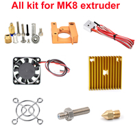 MK8 Extruder Kits J-head Hotend Nozzle 0.4mm Feed Inlet Diameter 1.75 Filament without Stepper Motor for 3D Printer Head