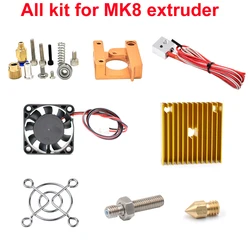 MK8 Extruder Kits J-head Hotend Nozzle 0.4mm Feed Inlet Diameter 1.75 Filament without Stepper Motor for 3D Printer Head