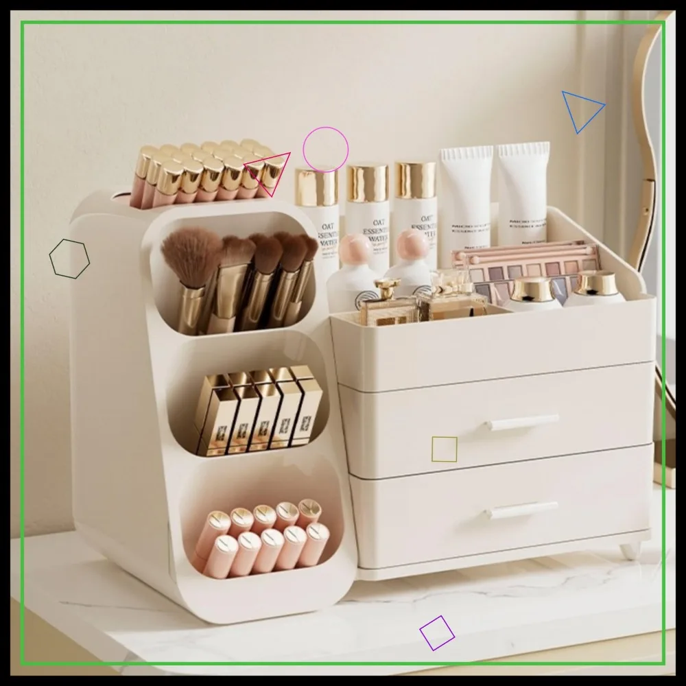 

Large Capacity Makeup Organizer with Drawers, Acrylic Vanity Storage for Cosmetics, Skincare, and Brushes