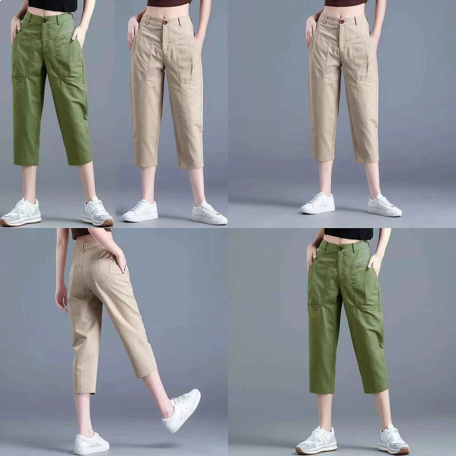 

Cotton Harun Pants Women's 2024 Summer New Casual Pants Fashion Thin Crop Pants