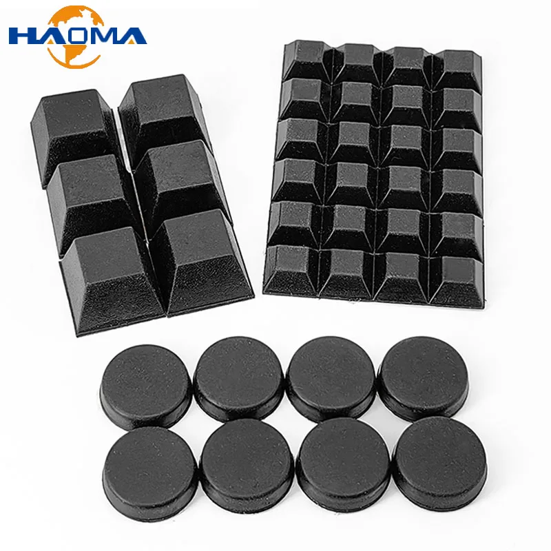 Self-adhesive Black Rubber Feet Pads Tall Square Shock Absorber Gasket For Laptop Speakers Electronics Appliances Furniture