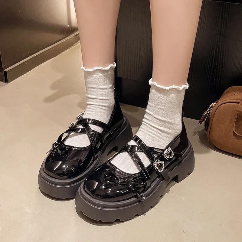 

2025 Woman Mary Jane Shoes Spring Autumn New Fashion Korean Style Soft Bottom Anti-slippery Versatile Chic Princess Leather Shoe