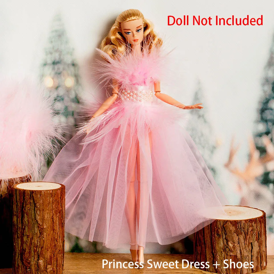 Robe de princesse rose douce pour fille, 30cm, vêtements de poupée de supermodèle, costume de fête, bricolage, accessoire de tenue de poupée, 1/6