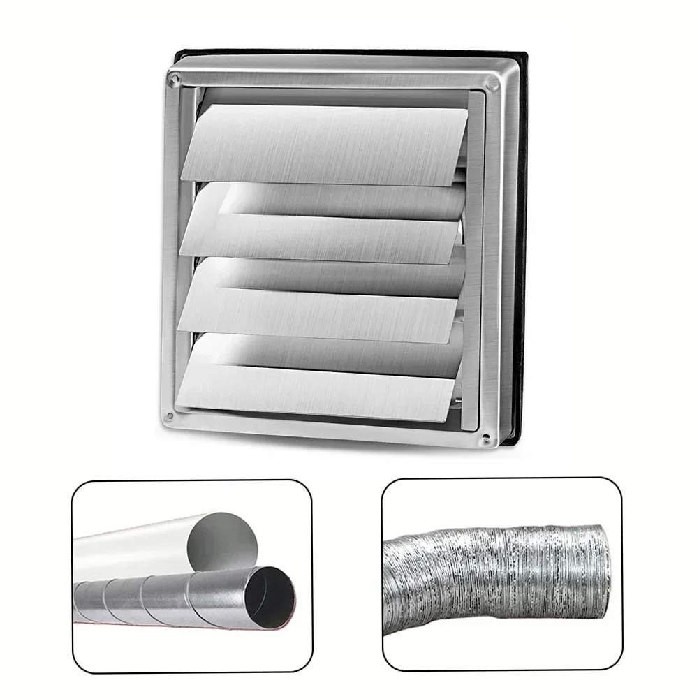 4/5/6inch Stainless Steel Grille Duct Vent Cover Louver Air Vent Ducting Ventilation Exhaust Grille Cover Heating Cooling Outlet
