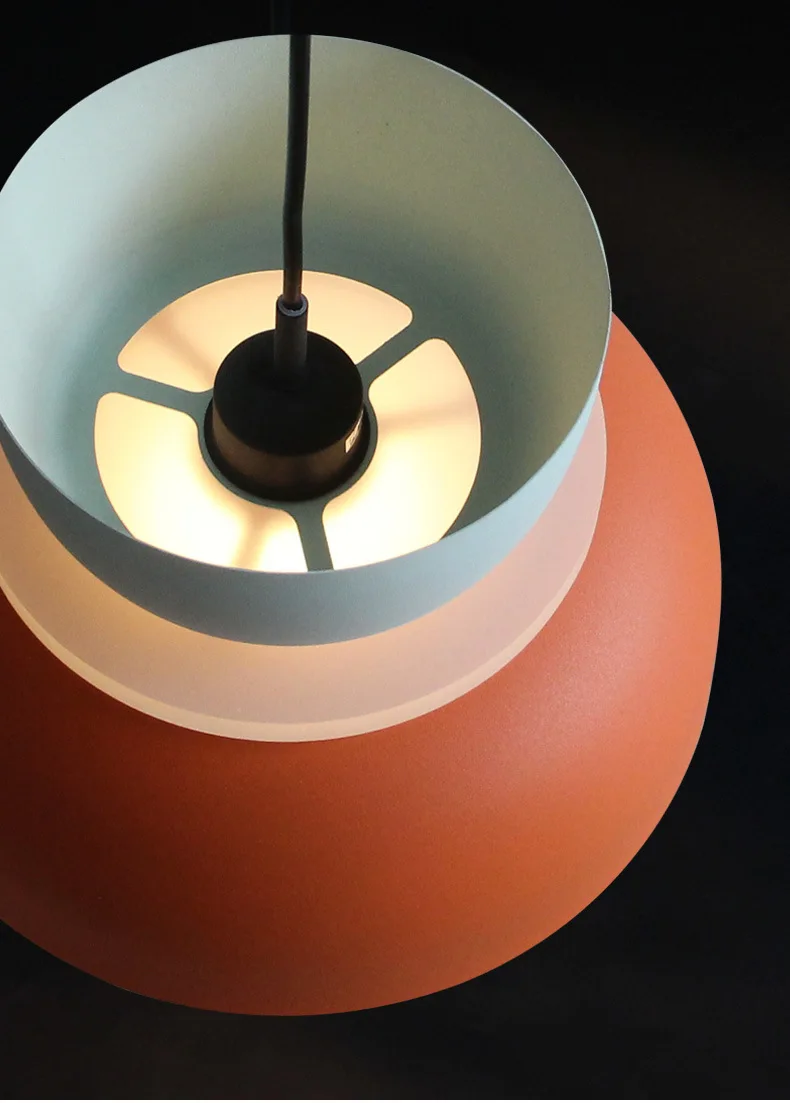 Modern Macaron Led Pendant Lamp Colorful Hanging Suspension Study Dining room Bedside Bedroom Chandelier Lighting lamp shades