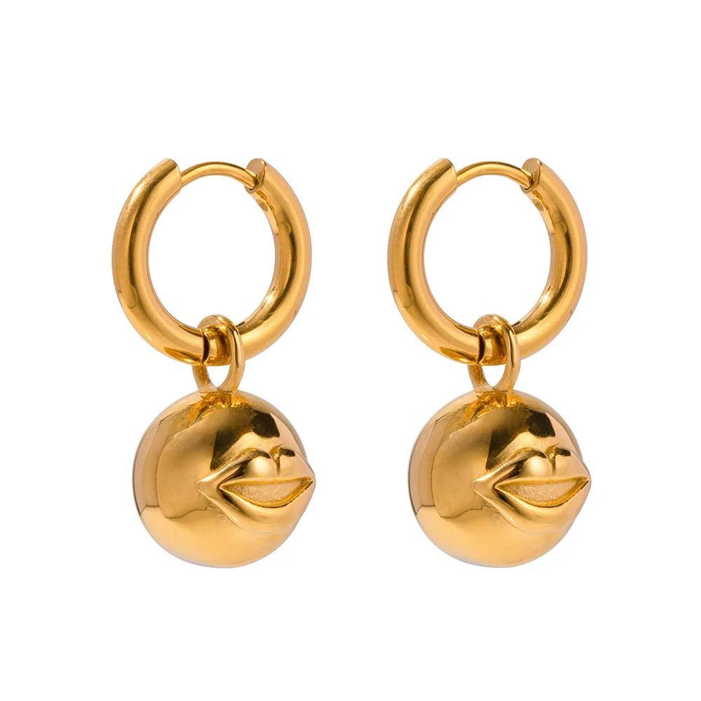 

Stainless Steel PVD 18K Gold Plated Tarnish Creative Mouse Ball Drop Earrings For Woman Jewelry Wholesale INS Trendy