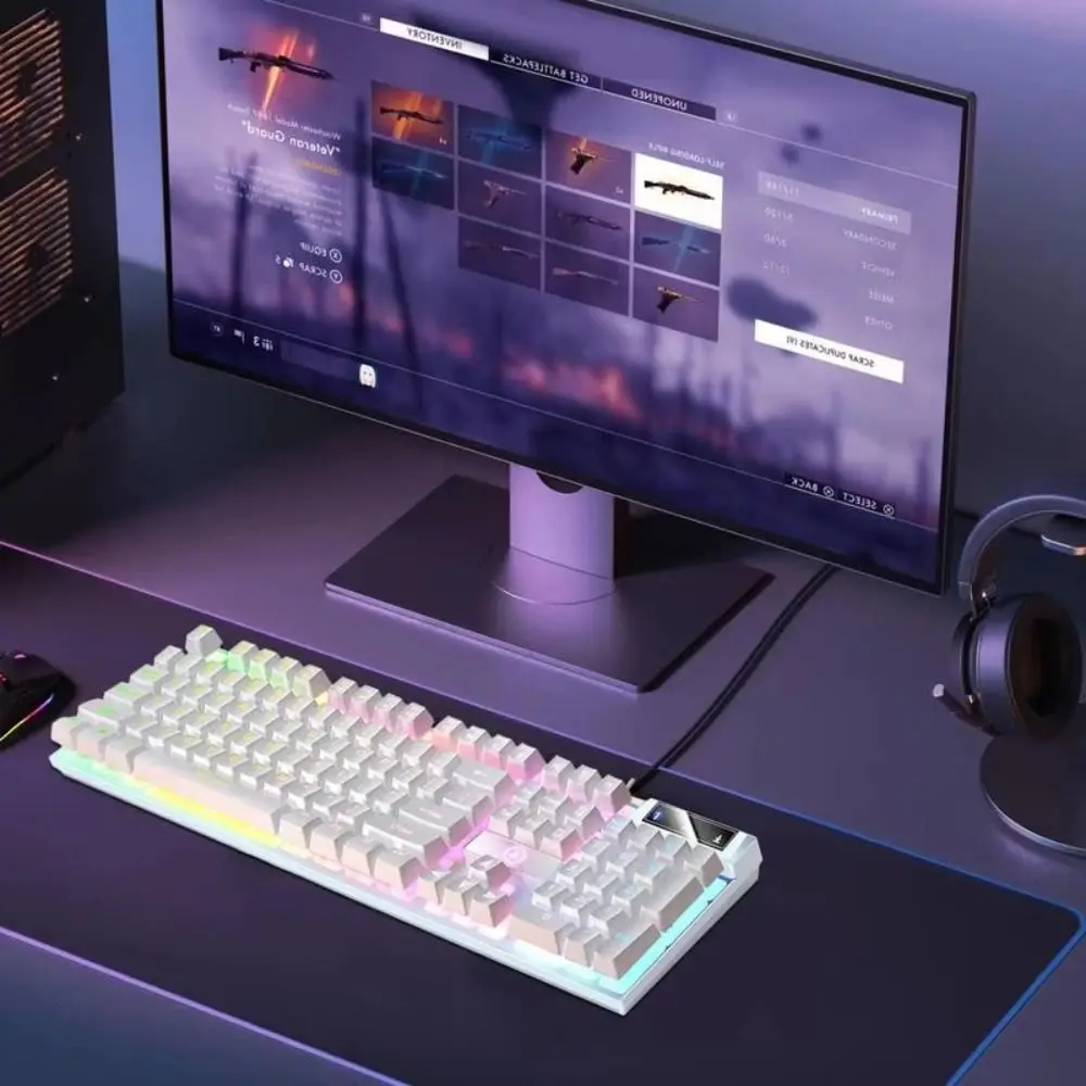 Fashion K500 Gaming Keyboard USB Interface Luminous Wired Keyboard Mechanical Sensation 104 Keys Membrane Keyboards