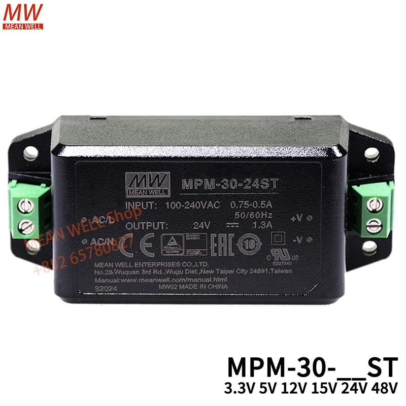 Original MEAN WELL 30W High Reliable Green Encapsulated Type MPM-30-5ST MPM-30-12ST MPM-30-15ST MPM-30-24ST MPM-30-12 MPM-30-24
