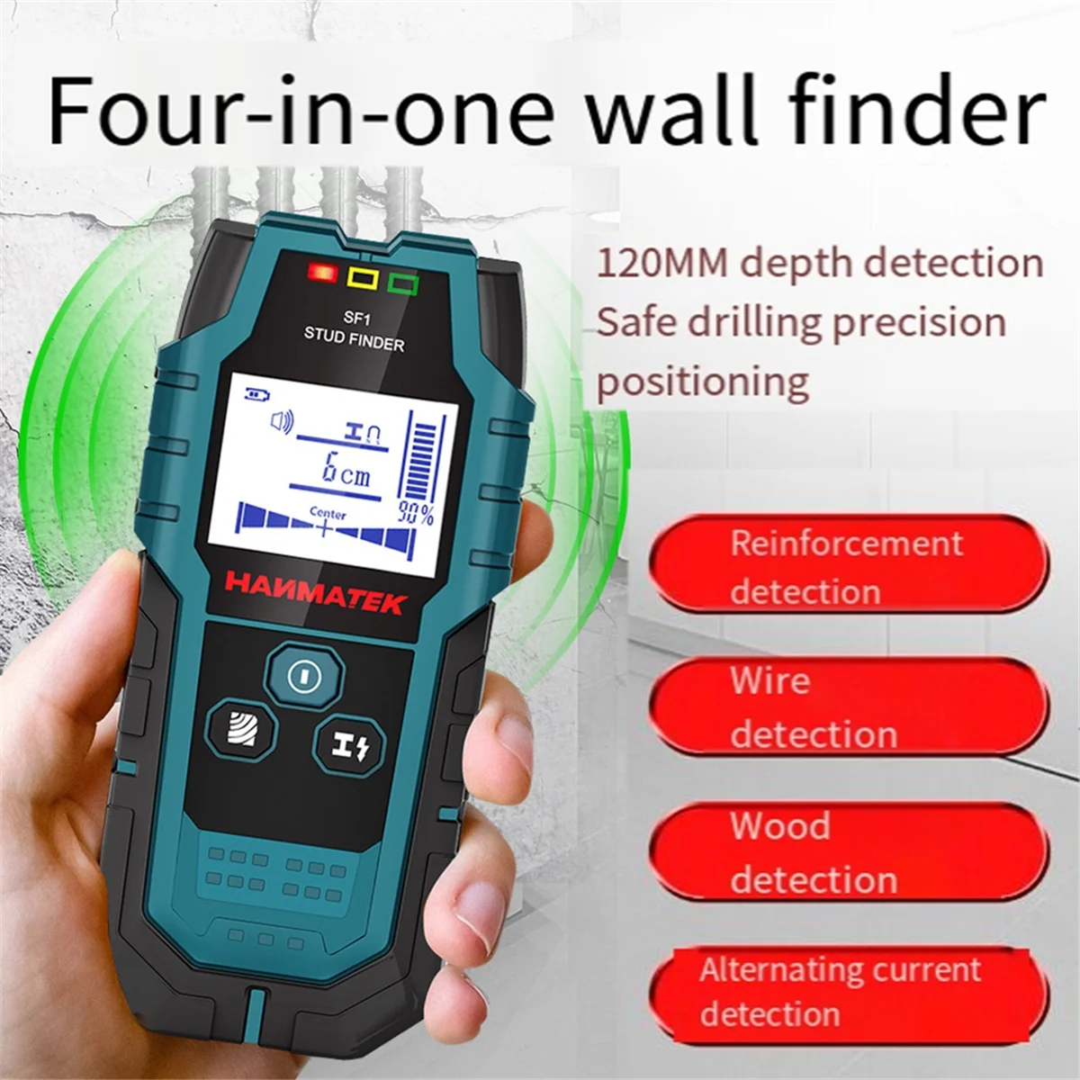 

Stud Finder Wood Studs Metal Detecion Detection Live Cable Metal Measurement Finder Wall Detector Scanner