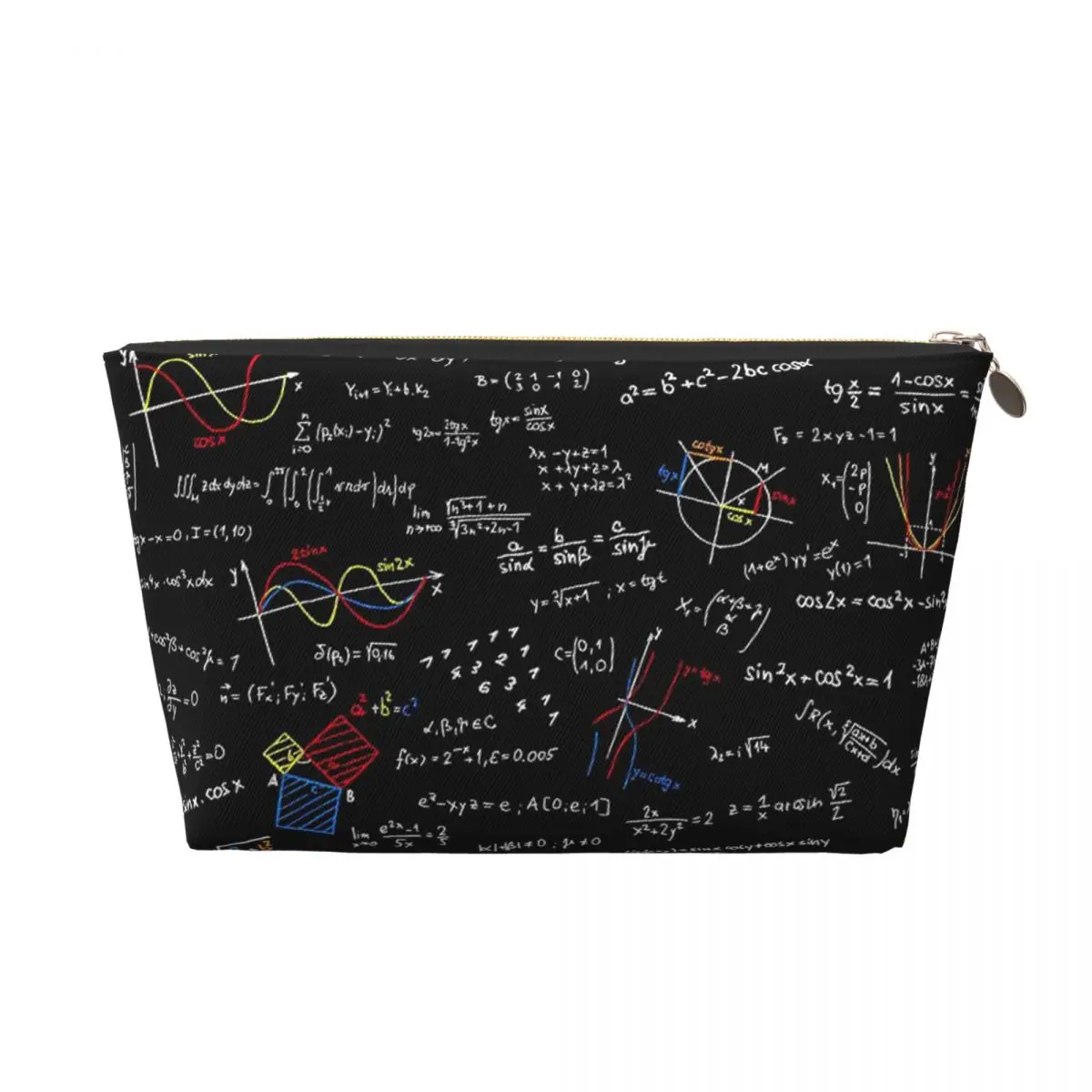 Custom Math Physics Equations Cosmetic Bag Science Teacher Geometric Gift Makeup Case Beauty Storage Toiletry Bags