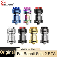 Original Hellvape Fat Rabbit Solo 2 RTA 3ml/5ml Top filling Single / Dual Coil Electronic Cigarette Atomizer 25mm DIY Vaporizer