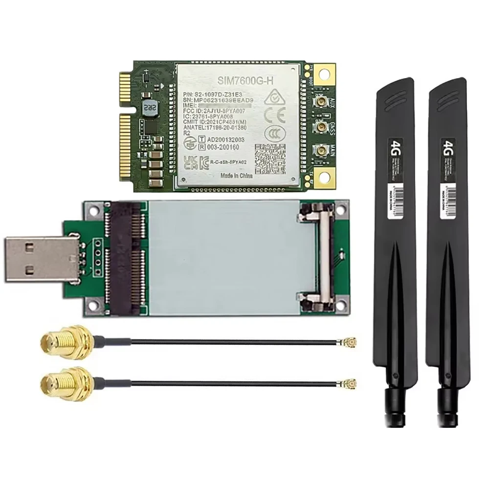 SIM7600G SIM7600G-H Mini Pcie LTE Cat4 Global Module USB Adapter 4G GPS Antenan 15cm SMA Female to MHF1 Cable - view 3