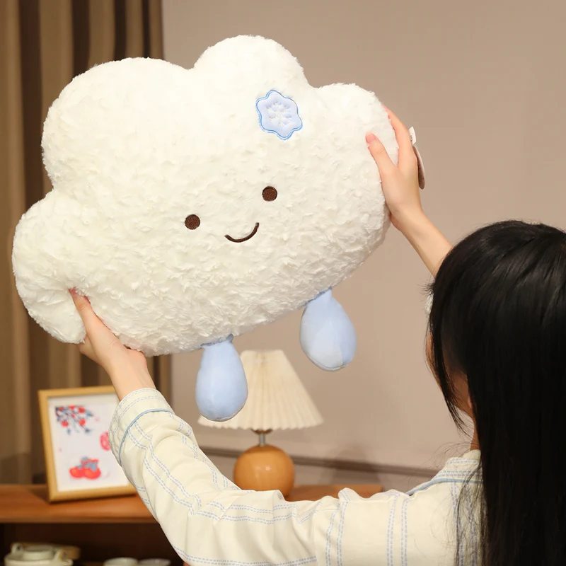 Scandinavische stijl pluizig zacht wit blauw weer wolk knuffels creatief gevuld simulatie sierkussen bankkussen meisjes geschenken
